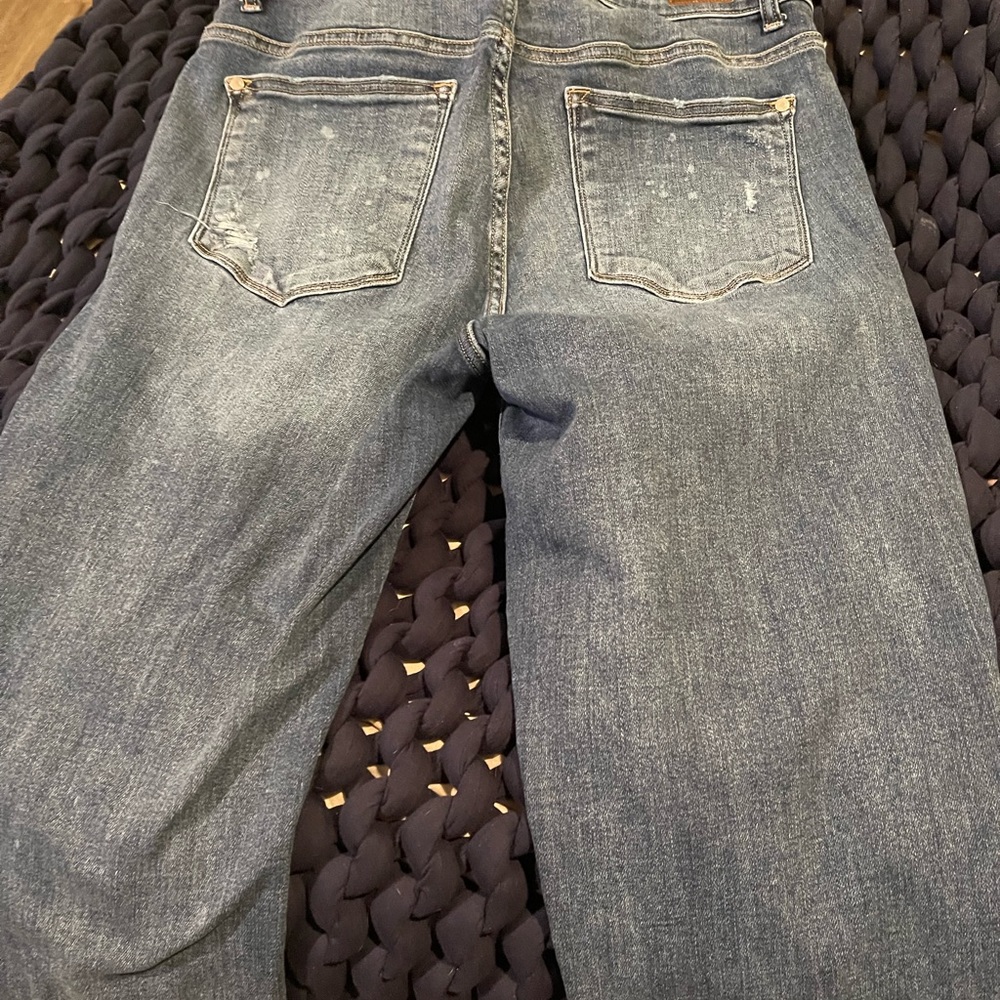 Just Blue jeans. Distressed  bleached in dots 16W